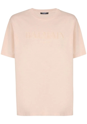 Balmain vintage-logo-embroidered t-shirt - Neutrals