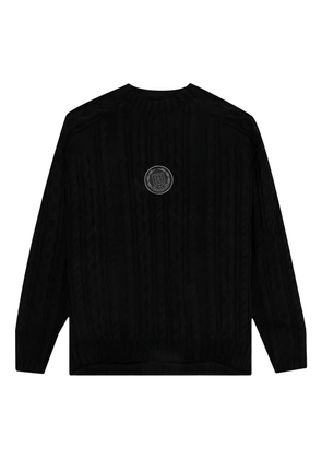 Honor The Gift cable-knit logo-patch sweater - Black