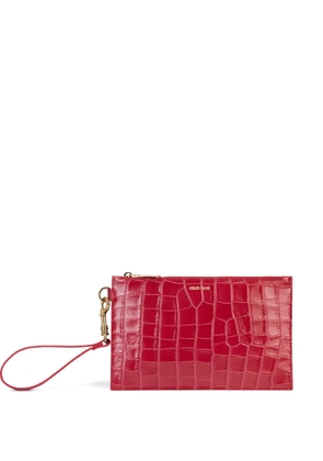 Roberto Cavalli croc-effect wristlet clutch bag - Red