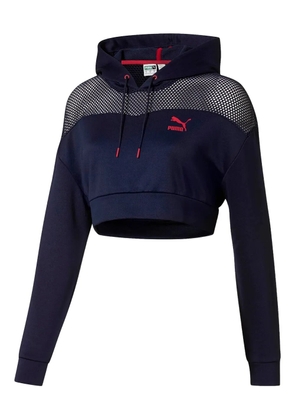PUMA cropped mesh hoodie sweatshirt - Blue