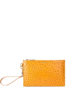 Roberto Cavalli textured wristlet-handle clutch bag - Orange