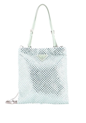 Prada Pre-Owned Chain Flat Crystal Embellished Satin Mini tote bag - Green