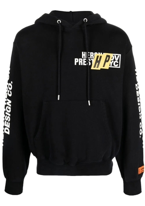 Heron Preston logo-print drawstring hoodie - Black