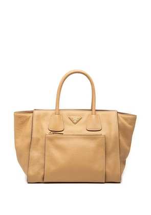 Prada Pre-Owned 2000-2025 Vitello Daino Front Pocket Open Convertible Tote satchel - Brown