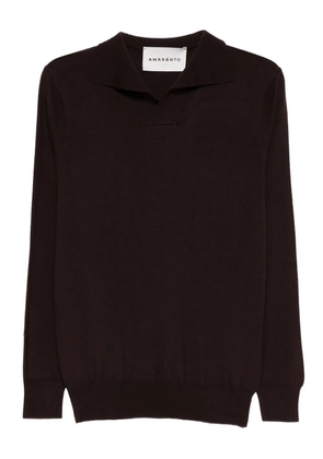 AMARÁNTO polo-collar sweater - Brown