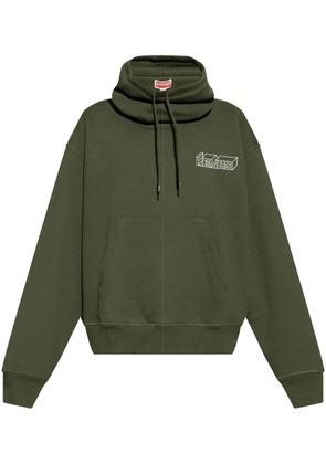 Kenzo logo-embroidered hoodie - Green