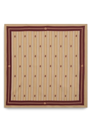 Drôle De Monsieur striped logo scarf - Brown