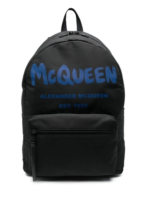 Alexander McQueen logo-print two-tone backpack - Black