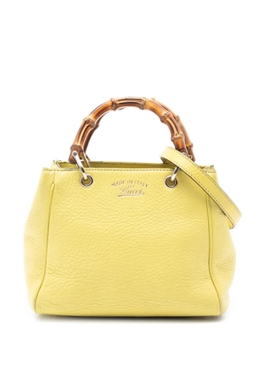 Gucci Pre-Owned 2016-2025 Mini Calfskin Bamboo Shopper satchel - Yellow