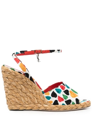 Saint Laurent Paloma wedge espadrille sandals - White