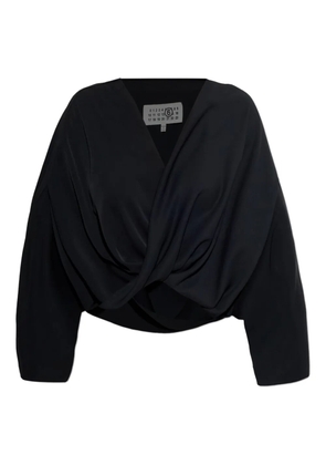MM6 Maison Margiela twisted V-neck blouse - Black