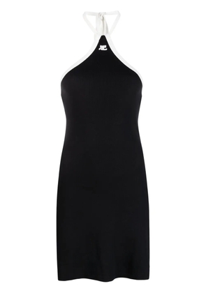 Courrèges logo-embroidered cotton dress - Black