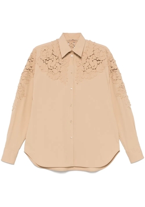 Ermanno Scervino floral-appliqué shirt - Brown