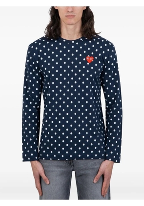 Comme des Garçons Homme polka-dot long-sleeve t-shirt - Blue