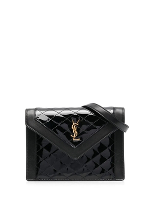 Saint Laurent logo-plaque clutch bag - Black