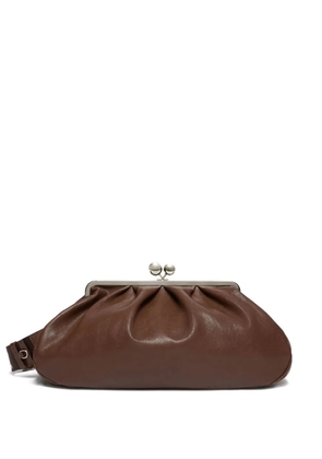 Weekend Max Mara large Pasticcino leather clutch bag - Brown
