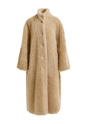 Essentiel Antwerp Ispot stand-up collar faux-shearling coat - Neutrals