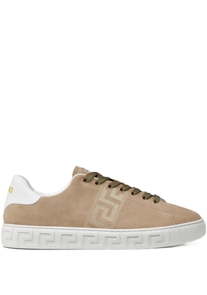 Versace Greca-embroidered sneakers - Brown