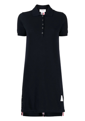 Thom Browne stripe-detailing piqué polo dress - Blue
