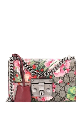 Gucci Pre-Owned Padlock Blooms Print GG Coated Canvas Small shoulder bag - Brown