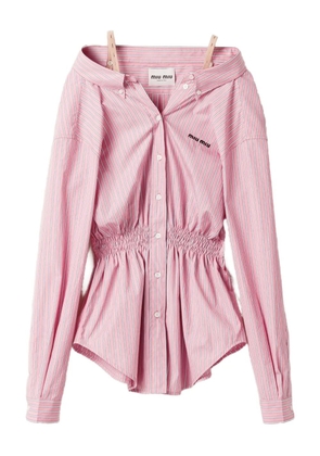 Miu Miu striped elasticated mini dress - Pink