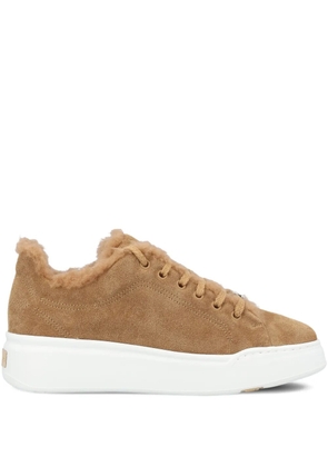 Max Mara suede-leather sneakers - Brown