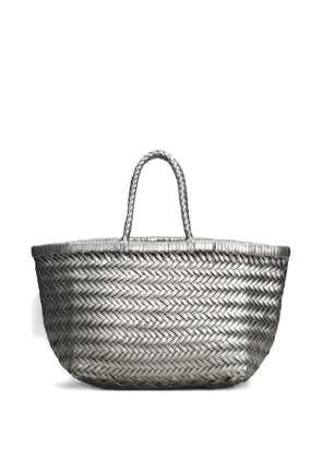 DRAGON DIFFUSION small Triple Jump woven tote bag - Silver