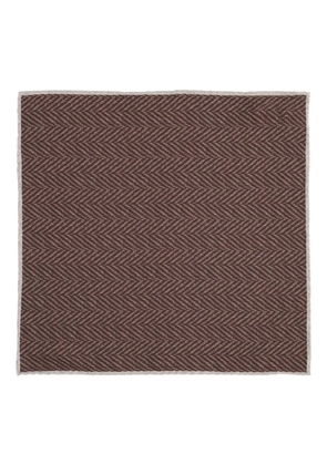 Brunello Cucinelli herringbone-pattern pocket square - Brown