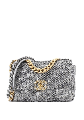 CHANEL Pre-Owned 19 Flap Bag Quilted Sequins Medium shoulder bag - Silver