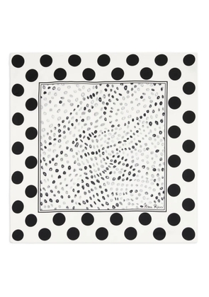 Nina Ricci polka-dot silk scarf - White