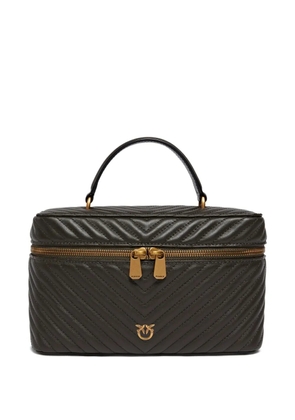 PINKO quilted zip leather makeup bag - Green