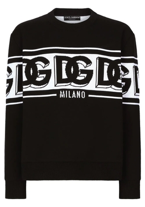 Dolce & Gabbana intarsia knit-logo crew-neck jumper - Black