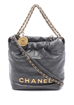 CHANEL Pre-Owned 2021-2025 Mini Lambskin 22 Handbag satchel - Grey