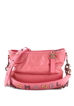 CHANEL Pre-Owned Gabrielle with Logo Handle Quilted Aged Calfskin Medium hobo bag - Pink