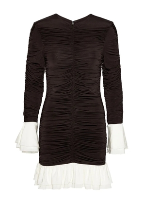 ROTATE BIRGER CHRISTENSEN ruched long-sleeved mini dress - Brown
