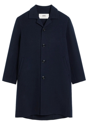 AMI Paris single-breasted felted coat - Blue