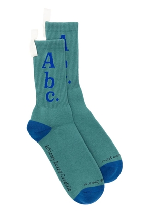 Advisory Board Crystals ribbed logo-intarsia socks - Blue