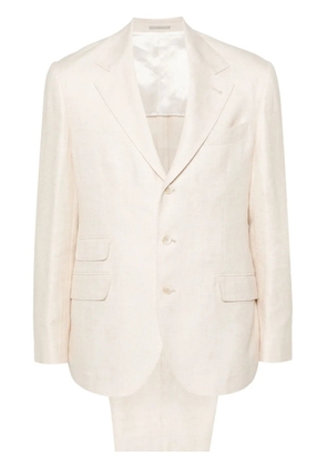 Brunello Cucinelli single-breasted linen-blend suit - Neutrals