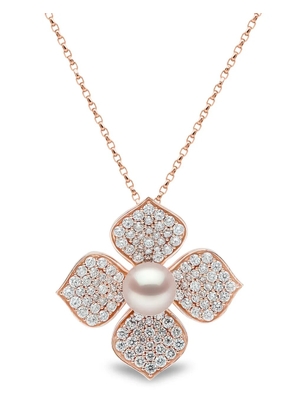 Yoko London 18kt rose gold Petal Akoya pearl and diamond necklace - 9