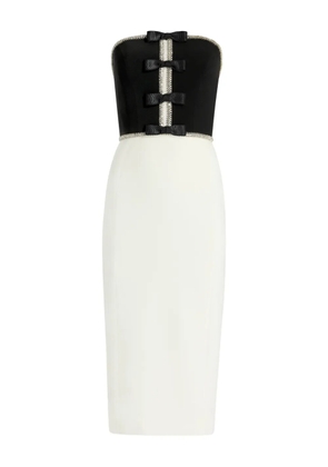 Jenny Packham Odette bow embellished midi dress - White