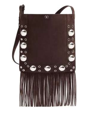 Valentino Garavani Nellcôte suede shoulder bag - Brown