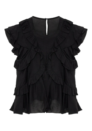 MARANT ÉTOILE Nalou ruffled top - Black