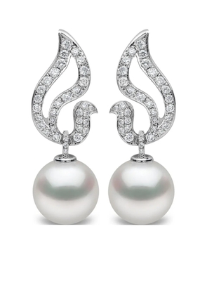 Yoko London 18K white gold Duchess diamond and pearl drop earrings - Silver