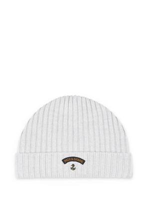 Paul & Shark ribbed beanie hat - Grey
