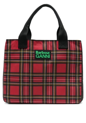 Barbour tartan logo-detail tote bag - Red