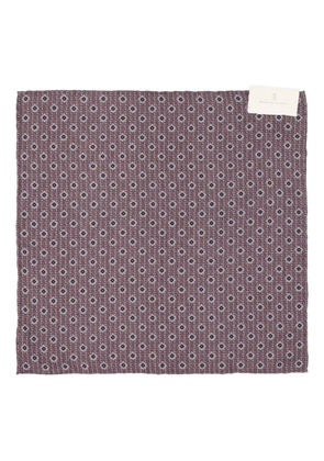 Brunello Cucinelli geometric-pattern pocket square - Purple