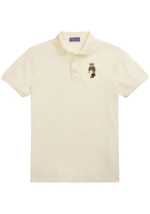 Ralph Lauren Purple Label Polo Bear-embroidery polo shirt - Neutrals