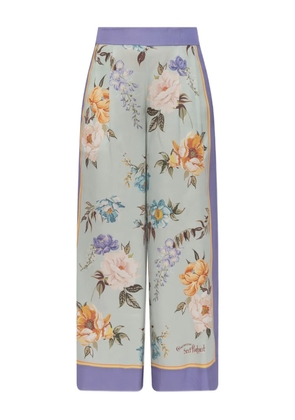 Self-Portrait floral-print trousers - Blue