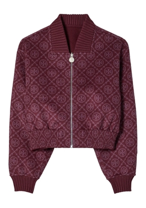 Tory Burch monogram-pattern wool jacket - Red