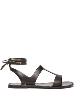 Weekend Max Mara leather flap sandals - Brown